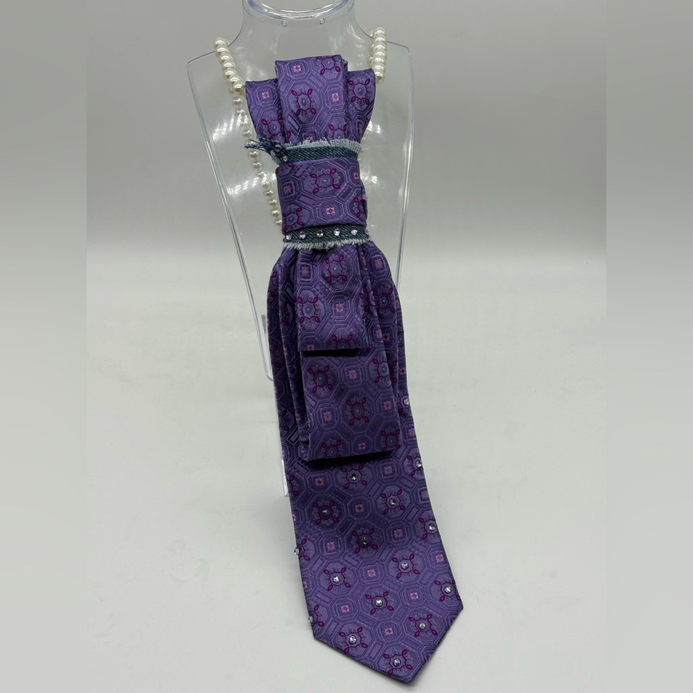 Purple/Denim Women's Pearl Tie